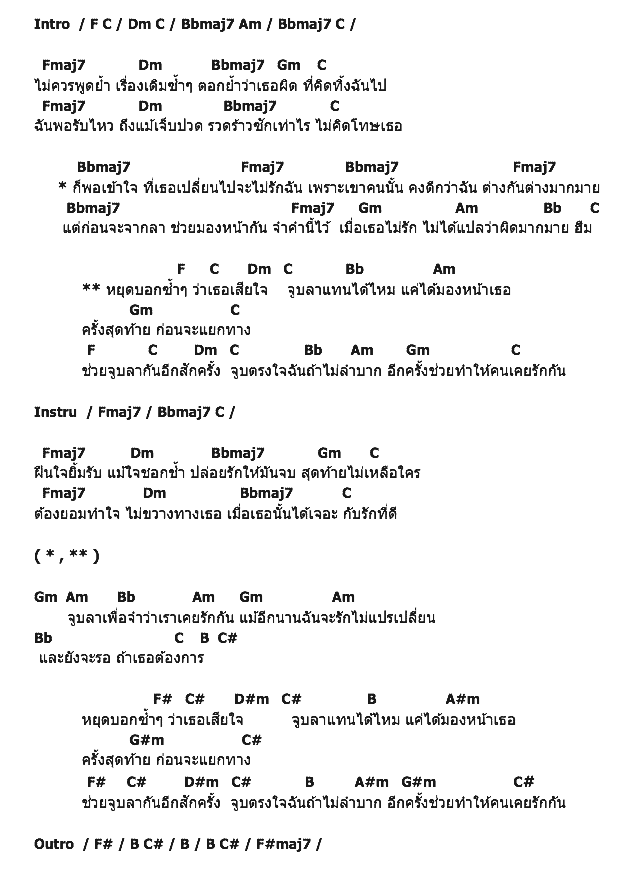 คอร์ดเพลง เนื้อเพลง จูบลาแทนคำว่าเสียใจ, คอร์ดเพลง จูบลาแทนคำว่าเสียใจ ของ Peck ผลิตโชค, คอร์ดเพลงของ Peck ผลิตโชค, เนื้อร้อง จูบลาแทนคำว่าเสียใจ Peck ผลิตโชค, จูบลาแทนคำว่าเสียใจ คอร์ดง่าย ๆ, คอร์ด จูบลาแทนคำว่าเสียใจ ต้นฉบับ