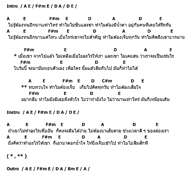 คอร์ดเพลง เนื้อเพลง ทำไมไม่ลืมสักที, คอร์ดเพลง ทำไมไม่ลืมสักที ของ VJ Melody Ishow, คอร์ดเพลงของ VJ Melody Ishow, เนื้อร้อง ทำไมไม่ลืมสักที VJ Melody Ishow, ทำไมไม่ลืมสักที คอร์ดง่าย ๆ, คอร์ด ทำไมไม่ลืมสักที ต้นฉบับ
