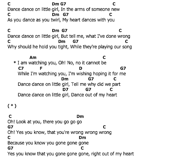 คอร์ดเพลง เนื้อเพลง Dance On Little Girl, คอร์ดเพลง Dance On Little Girl ของ Paul Anka, คอร์ดเพลงของ Paul Anka, เนื้อร้อง Dance On Little Girl Paul Anka, Dance On Little Girl คอร์ดง่าย ๆ, คอร์ด Dance On Little Girl ต้นฉบับ
