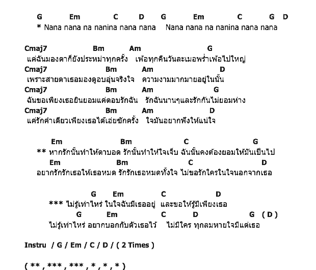 คอร์ดเพลง เนื้อเพลง นานา, คอร์ดเพลง นานา ของ MONKEY ACT, คอร์ดเพลงของ MONKEY ACT, เนื้อร้อง นานา MONKEY ACT, นานา คอร์ดง่าย ๆ, คอร์ด นานา ต้นฉบับ