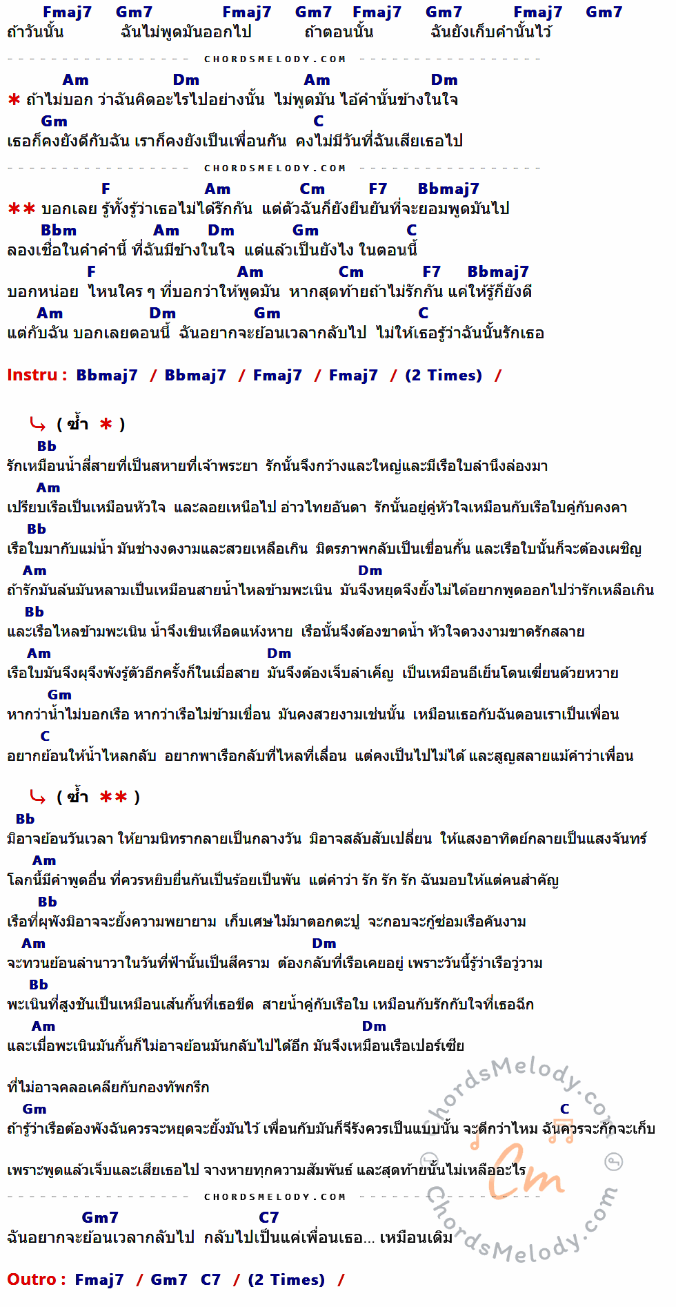 คอร์ดเพลง เพื่อนเธอเหมือนเดิม - Pinpin Feat. PMC (ปู่จ๋าน ลองไมค์) เนื้อร้อง มีคอร์ดกีต้าร์ ในกลุ่มคีย์ Fmaj7,Gm7,Am,Dm,Gm,C,F,Cm,F7,Bbmaj7,Bbm,Bb,C7 กำกับ