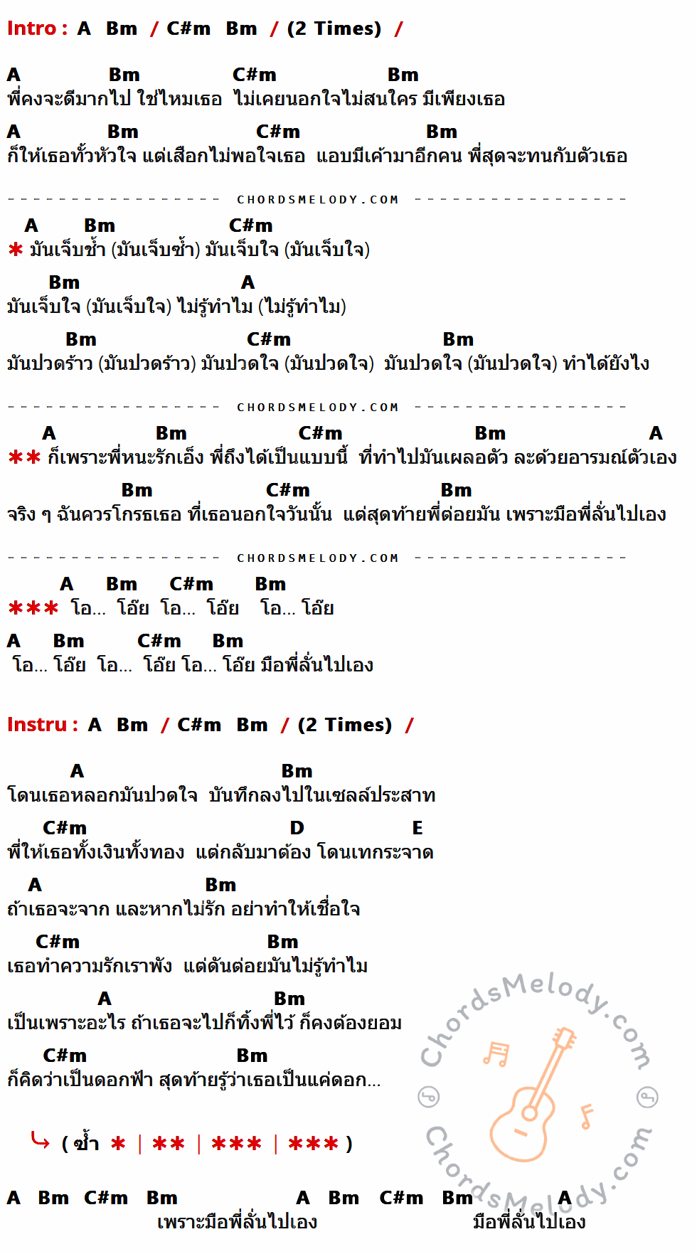 เนื้อเพลง มือลั่น ของ แจ๊ส สปุ๊กนิค ปาปิยอง กุ๊กกุ๊ก ที่มีคอร์ด ในกลุ่มคีย์ A,Bm,C#m,D,E ประกอบ