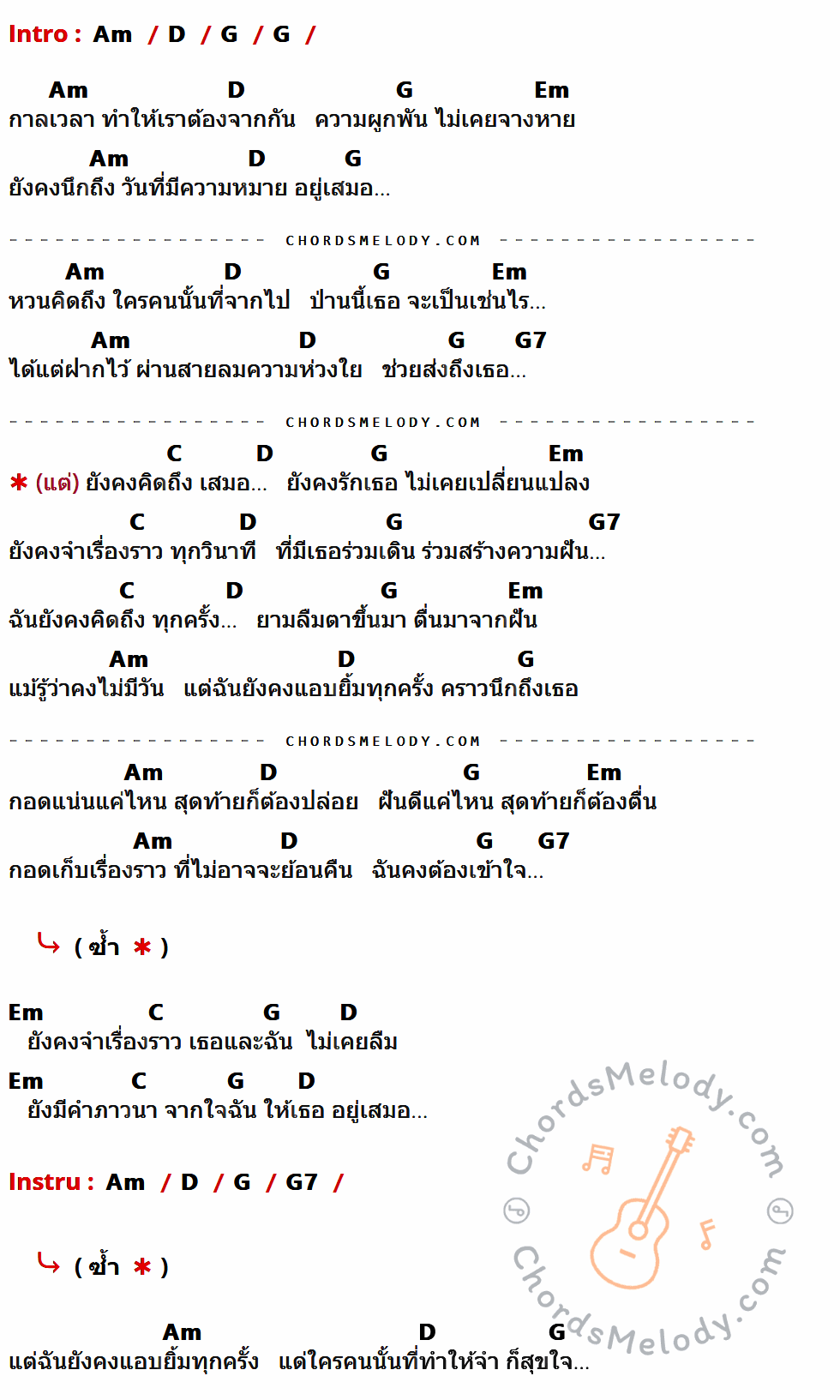 เนื้อเพลง ใครคนนั้น ของ พลพล Feat.Labanoon ที่มีคอร์ด ในกลุ่มคีย์ Am,D,G,Em,G7,C ประกอบ