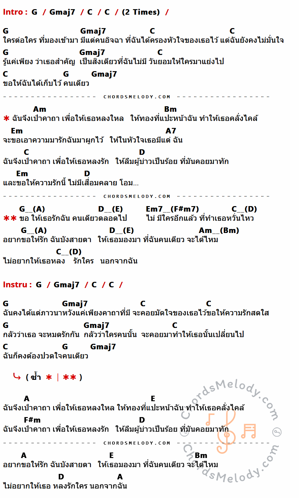 เนื้อเพลง นะหน้าทอง ของ โจอี้ ภูวศิษฐ์ มีคอร์ดกีต้าร์ ในคีย์ที่ต่างกัน G,Gmaj7,C,Am,Bm,Em,A7,D, ,A,E,F#m