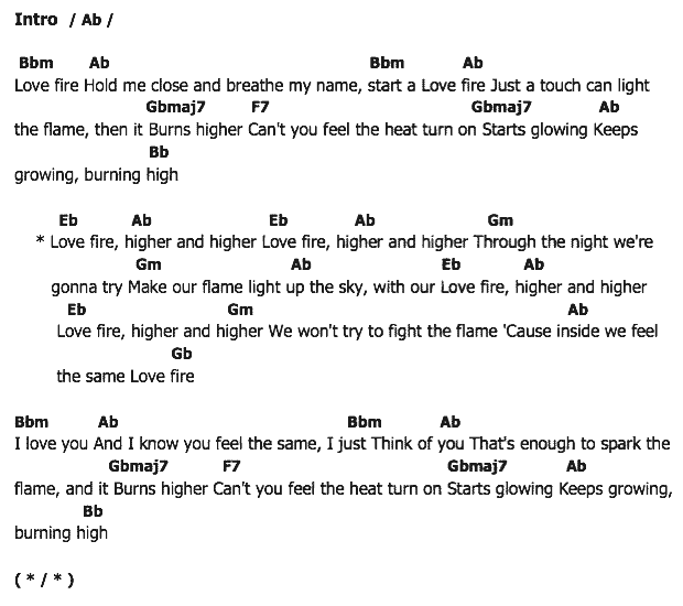 คอร์ดเพลง เนื้อเพลง Love Fire, คอร์ดเพลง Love Fire ของ Jigsaw, คอร์ดเพลงของ Jigsaw, เนื้อร้อง Love Fire Jigsaw, Love Fire คอร์ดง่าย ๆ, คอร์ด Love Fire ต้นฉบับ