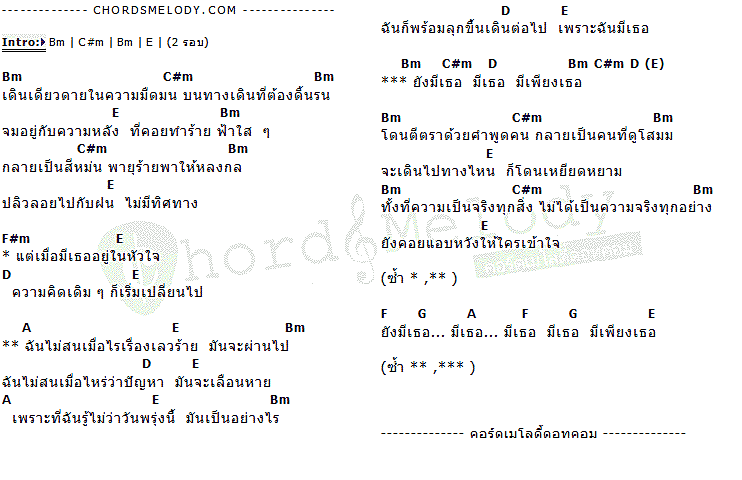 คอร์ดเพลง เนื้อเพลง เพราะมีเธอ, คอร์ดเพลง เพราะมีเธอ ของ เต๋า สมชาย, คอร์ดเพลงของ เต๋า สมชาย, เนื้อร้อง เพราะมีเธอ เต๋า สมชาย, เพราะมีเธอ คอร์ดง่าย ๆ, คอร์ด เพราะมีเธอ ต้นฉบับ