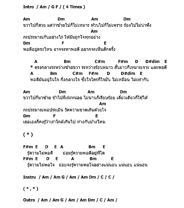 คอร์ดเพลง เนื้อเพลง พอดี พอดี, คอร์ดเพลง พอดี พอดี ของ สุรสีห์ อิทธิกุล, คอร์ดเพลงของ สุรสีห์ อิทธิกุล, เนื้อร้อง พอดี พอดี สุรสีห์ อิทธิกุล, พอดี พอดี คอร์ดง่าย ๆ, คอร์ด พอดี พอดี ต้นฉบับ