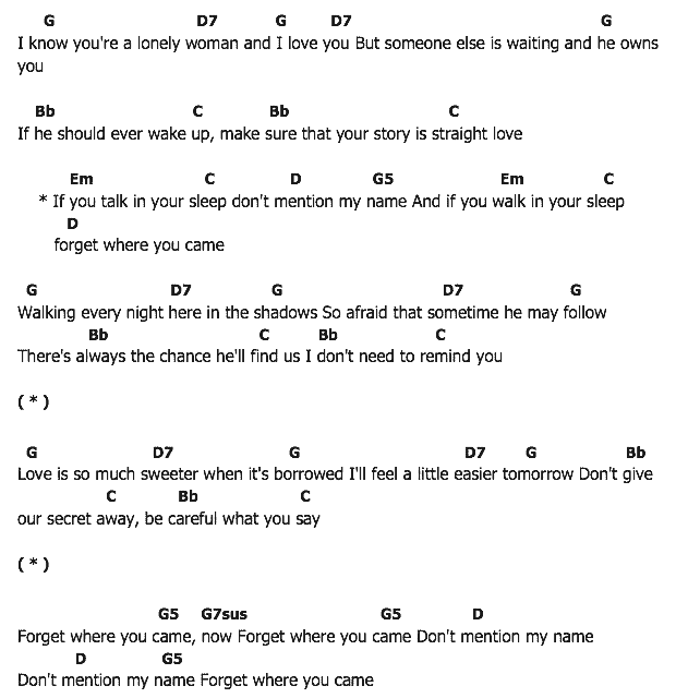 คอร์ดเพลง เนื้อเพลง It You Talk In Your Sleep, คอร์ดเพลง It You Talk In Your Sleep ของ Elvis presley, คอร์ดเพลงของ Elvis presley, เนื้อร้อง It You Talk In Your Sleep Elvis presley, It You Talk In Your Sleep คอร์ดง่าย ๆ, คอร์ด It You Talk In Your Sleep ต้นฉบับ