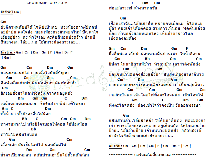 คอร์ดเพลง เนื้อเพลง ออยน้องคืนท่ง, คอร์ดเพลง ออยน้องคืนท่ง ของ ดอกอ้อ-ก้านตอง, คอร์ดเพลงของ ดอกอ้อ-ก้านตอง, เนื้อร้อง ออยน้องคืนท่ง ดอกอ้อ-ก้านตอง, ออยน้องคืนท่ง คอร์ดง่าย ๆ, คอร์ด ออยน้องคืนท่ง ต้นฉบับ