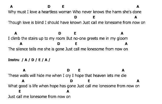 คอร์ดเพลง เนื้อเพลง Just Call Me Lonesome, คอร์ดเพลง Just Call Me Lonesome ของ Elvis presley, คอร์ดเพลงของ Elvis presley, เนื้อร้อง Just Call Me Lonesome Elvis presley, Just Call Me Lonesome คอร์ดง่าย ๆ, คอร์ด Just Call Me Lonesome ต้นฉบับ