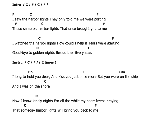 คอร์ดเพลง เนื้อเพลง Harbor Lights, คอร์ดเพลง Harbor Lights ของ Elvis presley, คอร์ดเพลงของ Elvis presley, เนื้อร้อง Harbor Lights Elvis presley, Harbor Lights คอร์ดง่าย ๆ, คอร์ด Harbor Lights ต้นฉบับ