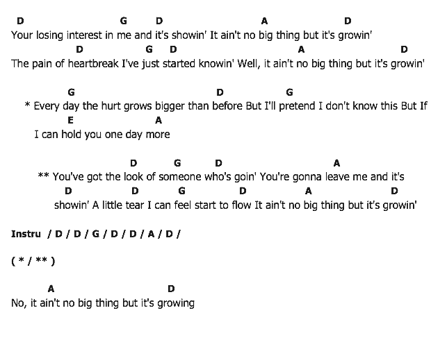 คอร์ดเพลง เนื้อเพลง It Ain't No Big Thing, คอร์ดเพลง It Ain't No Big Thing ของ Elvis presley, คอร์ดเพลงของ Elvis presley, เนื้อร้อง It Ain't No Big Thing Elvis presley, It Ain't No Big Thing คอร์ดง่าย ๆ, คอร์ด It Ain't No Big Thing ต้นฉบับ