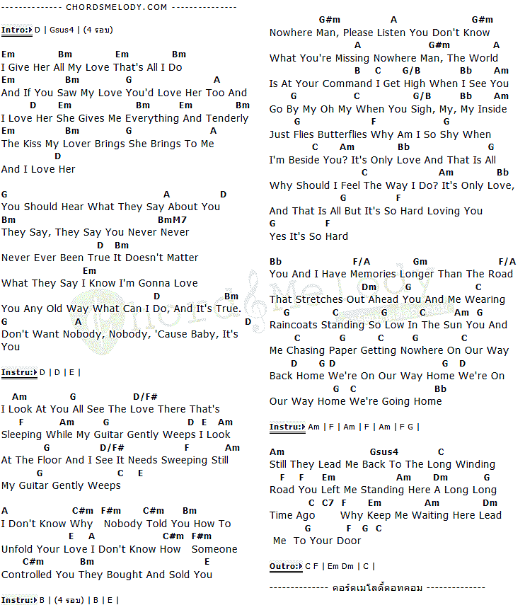 คอร์ดเพลง เนื้อเพลง Medley Beatles, คอร์ดเพลง Medley Beatles ของ Butterfly, คอร์ดเพลงของ Butterfly, เนื้อร้อง Medley Beatles Butterfly, Medley Beatles คอร์ดง่าย ๆ, คอร์ด Medley Beatles ต้นฉบับ