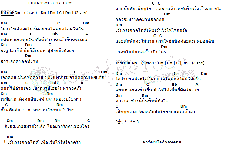 คอร์ดเพลง เนื้อเพลง เว้นวรรคกดไลค์ (เว้นไว้กดรัก), คอร์ดเพลง เว้นวรรคกดไลค์ (เว้นไว้กดรัก) ของ เมย์ เมทินี, คอร์ดเพลงของ เมย์ เมทินี, เนื้อร้อง เว้นวรรคกดไลค์ (เว้นไว้กดรัก) เมย์ เมทินี, เว้นวรรคกดไลค์ (เว้นไว้กดรัก) คอร์ดง่าย ๆ, คอร์ด เว้นวรรคกดไลค์ (เว้นไว้กดรัก) ต้นฉบับ
