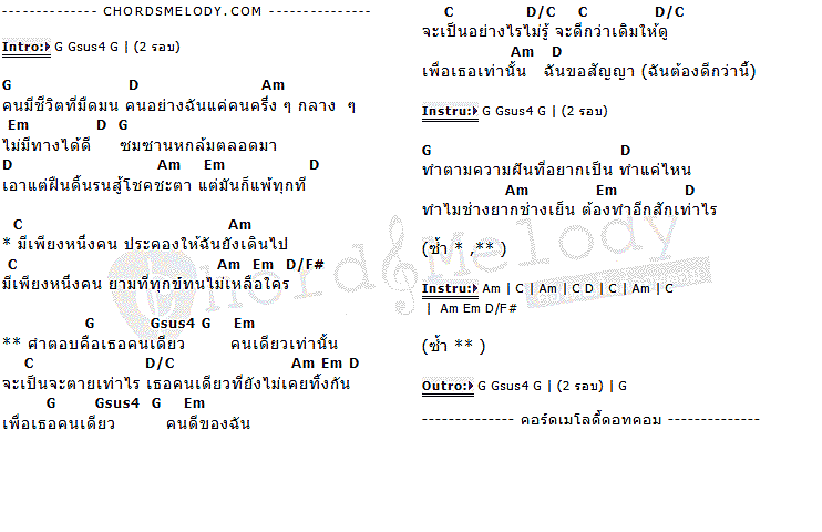 คอร์ดเพลง เนื้อเพลง เพื่อเธอคนเดียว, คอร์ดเพลง เพื่อเธอคนเดียว ของ แมว จิระศักดิ์, คอร์ดเพลงของ แมว จิระศักดิ์, เนื้อร้อง เพื่อเธอคนเดียว แมว จิระศักดิ์, เพื่อเธอคนเดียว คอร์ดง่าย ๆ, คอร์ด เพื่อเธอคนเดียว ต้นฉบับ