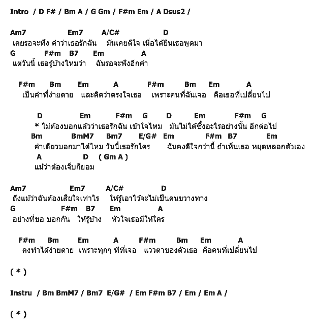 คอร์ดเพลง เนื้อเพลง ไม่ต้องบอกแล้วว่าเธอรักฉัน, คอร์ดเพลง ไม่ต้องบอกแล้วว่าเธอรักฉัน ของ Golf Mike, คอร์ดเพลงของ Golf Mike, เนื้อร้อง ไม่ต้องบอกแล้วว่าเธอรักฉัน Golf Mike, ไม่ต้องบอกแล้วว่าเธอรักฉัน คอร์ดง่าย ๆ, คอร์ด ไม่ต้องบอกแล้วว่าเธอรักฉัน ต้นฉบับ