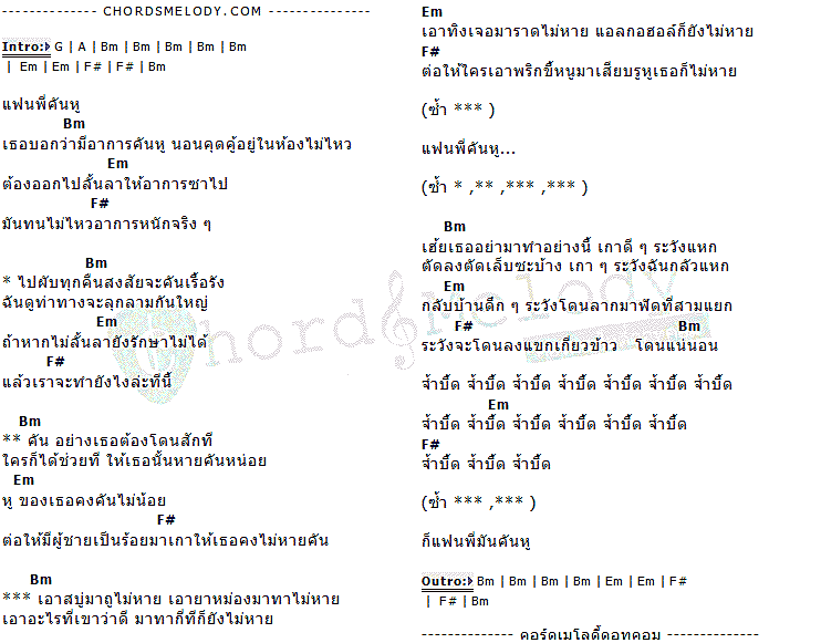 คอร์ดเพลง เนื้อเพลง แฟนพี่คันหู, คอร์ดเพลง แฟนพี่คันหู ของ เอฟ วรัญญู, คอร์ดเพลงของ เอฟ วรัญญู, เนื้อร้อง แฟนพี่คันหู เอฟ วรัญญู, แฟนพี่คันหู คอร์ดง่าย ๆ, คอร์ด แฟนพี่คันหู ต้นฉบับ