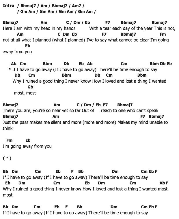 คอร์ดเพลง เนื้อเพลง If I Have To Go Away, คอร์ดเพลง If I Have To Go Away ของ Jigsaw, คอร์ดเพลงของ Jigsaw, เนื้อร้อง If I Have To Go Away Jigsaw, If I Have To Go Away คอร์ดง่าย ๆ, คอร์ด If I Have To Go Away ต้นฉบับ