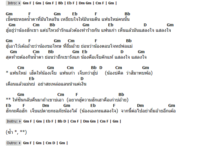 คอร์ดเพลง เนื้อเพลง แสลงใจ, คอร์ดเพลง แสลงใจ ของ เพชร สหรัตน์ Feat.เนย วรัญญา, คอร์ดเพลงของ เพชร สหรัตน์ Feat.เนย วรัญญา, เนื้อร้อง แสลงใจ เพชร สหรัตน์ Feat.เนย วรัญญา, แสลงใจ คอร์ดง่าย ๆ, คอร์ด แสลงใจ ต้นฉบับ