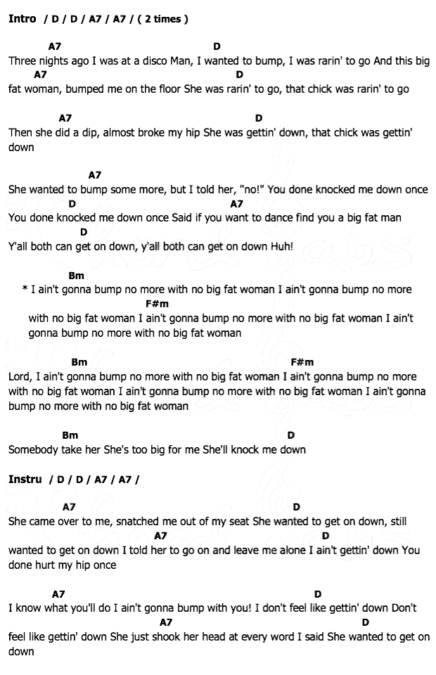 คอร์ดเพลง เนื้อเพลง Ain't Gonna Bump No More, คอร์ดเพลง Ain't Gonna Bump No More ของ Joe Tex, คอร์ดเพลงของ Joe Tex, เนื้อร้อง Ain't Gonna Bump No More Joe Tex, Ain't Gonna Bump No More คอร์ดง่าย ๆ, คอร์ด Ain't Gonna Bump No More ต้นฉบับ
