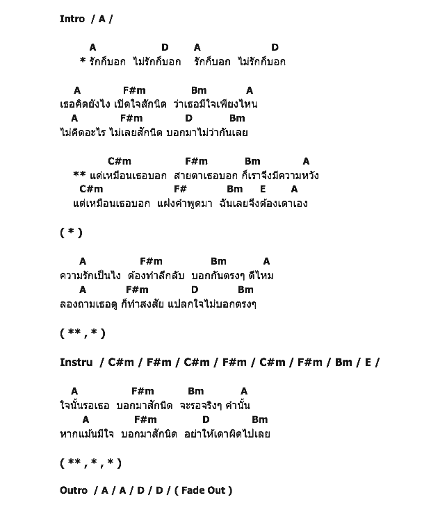 คอร์ดเพลง เนื้อเพลง รักก็บอก, คอร์ดเพลง รักก็บอก ของ เฌอ, คอร์ดเพลงของ เฌอ, เนื้อร้อง รักก็บอก เฌอ, รักก็บอก คอร์ดง่าย ๆ, คอร์ด รักก็บอก ต้นฉบับ