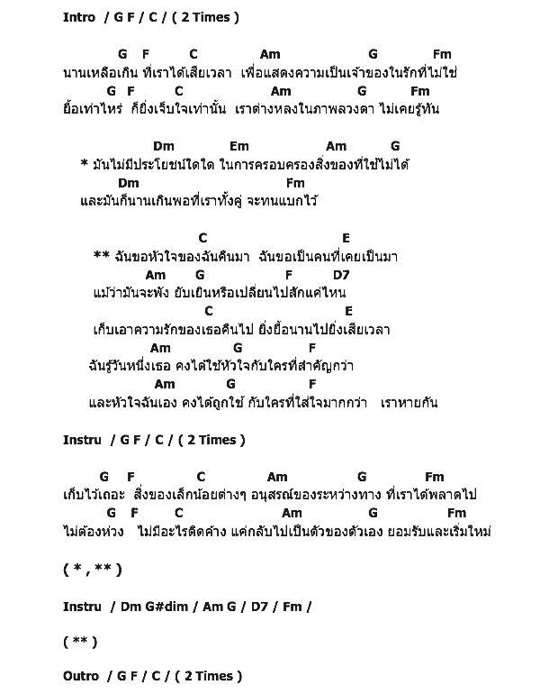 คอร์ดเพลง เนื้อเพลง หายกัน, คอร์ดเพลง หายกัน ของ OverMe, คอร์ดเพลงของ OverMe, เนื้อร้อง หายกัน OverMe, หายกัน คอร์ดง่าย ๆ, คอร์ด หายกัน ต้นฉบับ
