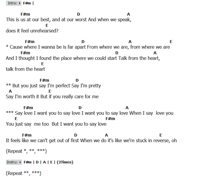 คอร์ดเพลง เนื้อเพลง Say Love, คอร์ดเพลง Say Love ของ Jojo, คอร์ดเพลงของ Jojo, เนื้อร้อง Say Love Jojo, Say Love คอร์ดง่าย ๆ, คอร์ด Say Love ต้นฉบับ