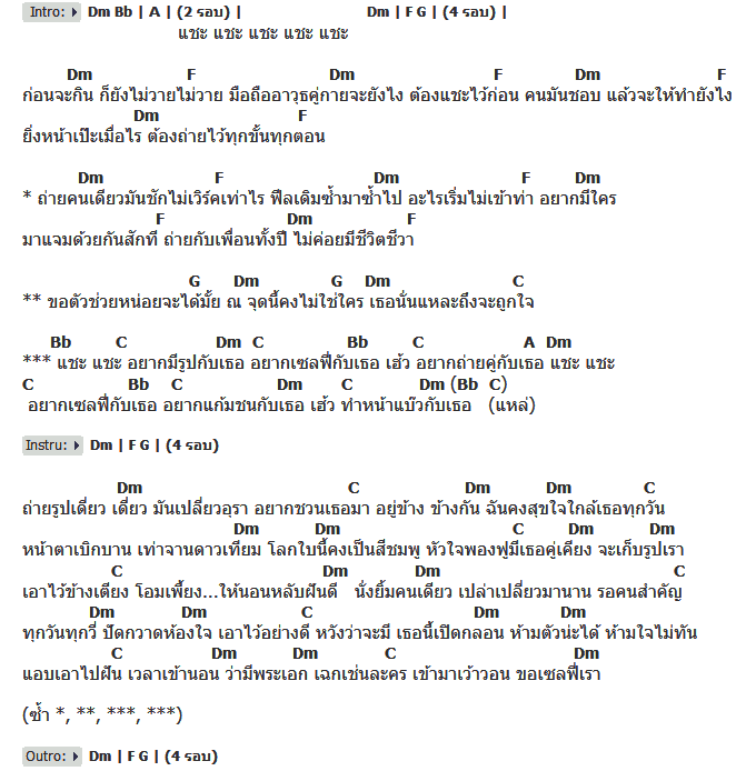 คอร์ดเพลง เนื้อเพลง แชะ แชะ (อยากเซลฟี่กับเธอ), คอร์ดเพลง แชะ แชะ (อยากเซลฟี่กับเธอ) ของ ลาดา อาร์สยาม, คอร์ดเพลงของ ลาดา อาร์สยาม, เนื้อร้อง แชะ แชะ (อยากเซลฟี่กับเธอ) ลาดา อาร์สยาม, แชะ แชะ (อยากเซลฟี่กับเธอ) คอร์ดง่าย ๆ, คอร์ด แชะ แชะ (อยากเซลฟี่กับเธอ) ต้นฉบับ