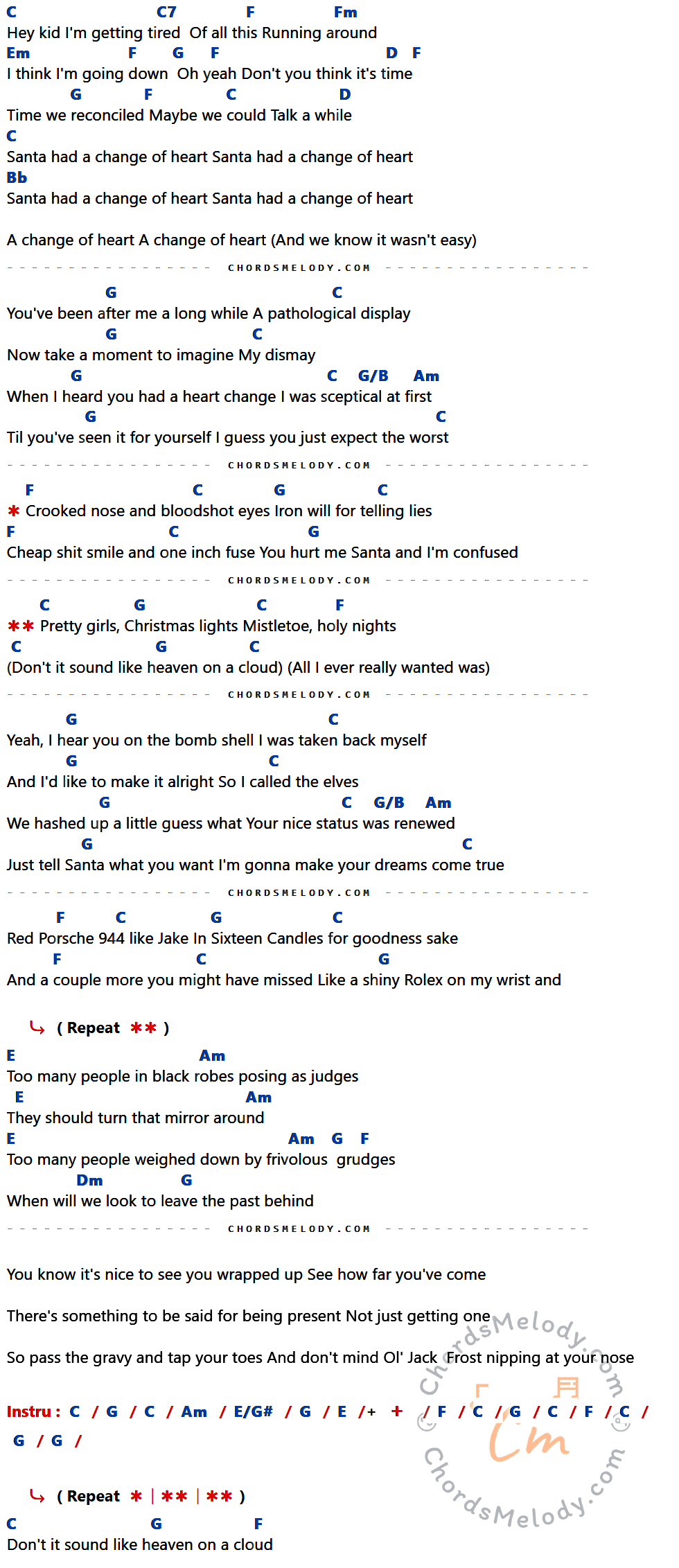 คอร์ดเพลง Dirt Sledding - The Killers Feat.Ryan Pardey,Richard Dreyfuss เนื้อร้อง มีคอร์ดกีต้าร์ ในกลุ่มคีย์ C,C7,F,Fm,Em,G,D,Bb,G/B,Am,E,Dm,E/G# กำกับ