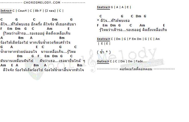 คอร์ดเพลง เนื้อเพลง ดีใจ (Original Version), คอร์ดเพลง ดีใจ (Original Version) ของ ธเนศ วรากุลนุเคราะห์, คอร์ดเพลงของ ธเนศ วรากุลนุเคราะห์, เนื้อร้อง ดีใจ (Original Version) ธเนศ วรากุลนุเคราะห์, ดีใจ (Original Version) คอร์ดง่าย ๆ, คอร์ด ดีใจ (Original Version) ต้นฉบับ