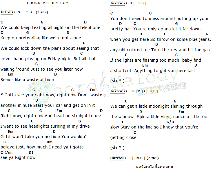 คอร์ดเพลง เนื้อเพลง Right Now, คอร์ดเพลง Right Now ของ Clay Walker, คอร์ดเพลงของ Clay Walker, เนื้อร้อง Right Now Clay Walker, Right Now คอร์ดง่าย ๆ, คอร์ด Right Now ต้นฉบับ