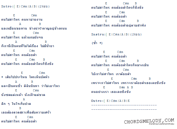 คอร์ดเพลง เนื้อเพลง คนไม่สาไหร, คอร์ดเพลง คนไม่สาไหร ของ โจ๊ก กฤตภาส, คอร์ดเพลงของ โจ๊ก กฤตภาส, เนื้อร้อง คนไม่สาไหร โจ๊ก กฤตภาส, คนไม่สาไหร คอร์ดง่าย ๆ, คอร์ด คนไม่สาไหร ต้นฉบับ