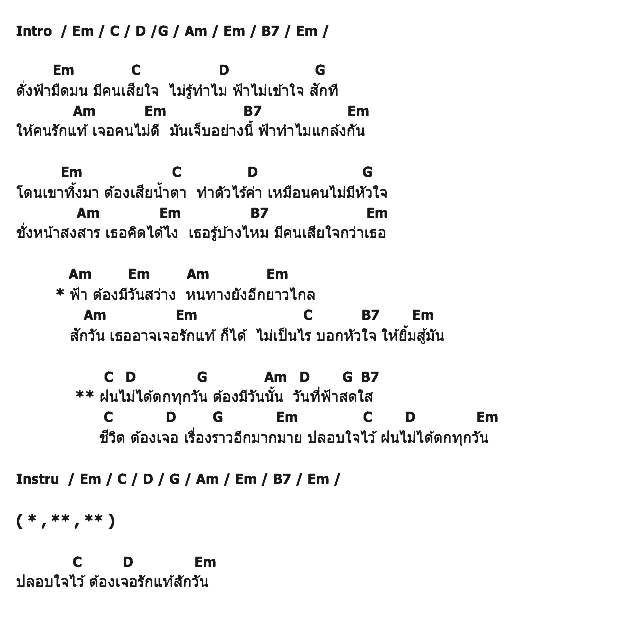 คอร์ดเพลง เนื้อเพลง ฝนไม่ได้ตกทุกวัน, คอร์ดเพลง ฝนไม่ได้ตกทุกวัน ของ ศล อำพัน, คอร์ดเพลงของ ศล อำพัน, เนื้อร้อง ฝนไม่ได้ตกทุกวัน ศล อำพัน, ฝนไม่ได้ตกทุกวัน คอร์ดง่าย ๆ, คอร์ด ฝนไม่ได้ตกทุกวัน ต้นฉบับ