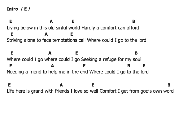 คอร์ดเพลง เนื้อเพลง Where Could I Go But To The Lord, คอร์ดเพลง Where Could I Go But To The Lord ของ Elvis presley, คอร์ดเพลงของ Elvis presley, เนื้อร้อง Where Could I Go But To The Lord Elvis presley, Where Could I Go But To The Lord คอร์ดง่าย ๆ, คอร์ด Where Could I Go But To The Lord ต้นฉบับ