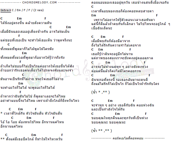 คอร์ดเพลง เนื้อเพลง ชิดใกล้, คอร์ดเพลง ชิดใกล้ ของ Bunnyking, คอร์ดเพลงของ Bunnyking, เนื้อร้อง ชิดใกล้ Bunnyking, ชิดใกล้ คอร์ดง่าย ๆ, คอร์ด ชิดใกล้ ต้นฉบับ