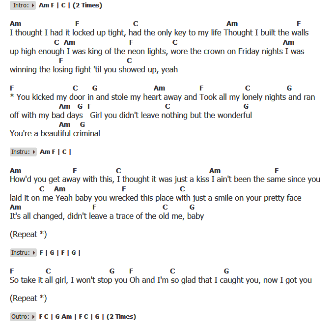 คอร์ดเพลง เนื้อเพลง Criminal, คอร์ดเพลง Criminal ของ Tyler Farr, คอร์ดเพลงของ Tyler Farr, เนื้อร้อง Criminal Tyler Farr, Criminal คอร์ดง่าย ๆ, คอร์ด Criminal ต้นฉบับ
