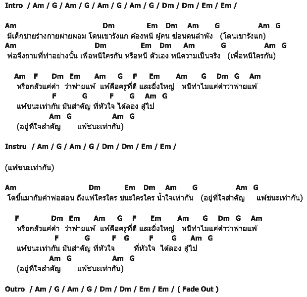 คอร์ดเพลง เนื้อเพลง คำพ่อ, คอร์ดเพลง คำพ่อ ของ พงษ์พัฒน์ วชิรบรรจง, คอร์ดเพลงของ พงษ์พัฒน์ วชิรบรรจง, เนื้อร้อง คำพ่อ พงษ์พัฒน์ วชิรบรรจง, คำพ่อ คอร์ดง่าย ๆ, คอร์ด คำพ่อ ต้นฉบับ