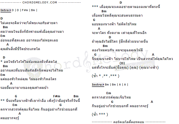 คอร์ดเพลง เนื้อเพลง คุณนางฟ้า, คอร์ดเพลง คุณนางฟ้า ของ ว่าน ธนกฤต, คอร์ดเพลงของ ว่าน ธนกฤต, เนื้อร้อง คุณนางฟ้า ว่าน ธนกฤต, คุณนางฟ้า คอร์ดง่าย ๆ, คอร์ด คุณนางฟ้า ต้นฉบับ