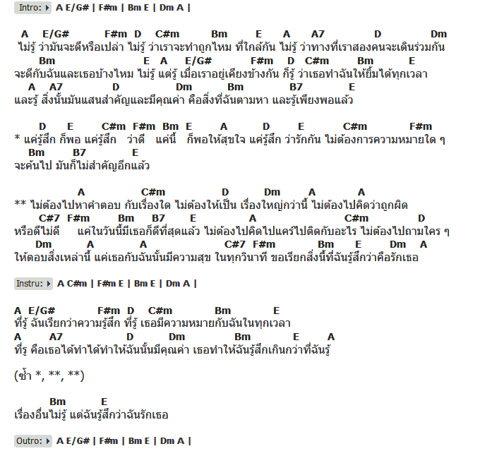 คอร์ดเพลง เนื้อเพลง แค่รู้สึกก็พอ, คอร์ดเพลง แค่รู้สึกก็พอ ของ พิชญพร พรึงลำภู, คอร์ดเพลงของ พิชญพร พรึงลำภู, เนื้อร้อง แค่รู้สึกก็พอ พิชญพร พรึงลำภู, แค่รู้สึกก็พอ คอร์ดง่าย ๆ, คอร์ด แค่รู้สึกก็พอ ต้นฉบับ
