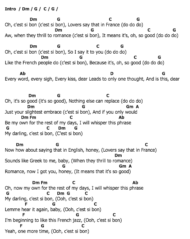 คอร์ดเพลง เนื้อเพลง C'est Si Bon (it's So Good), คอร์ดเพลง C'est Si Bon (it's So Good) ของ Conway Twitty, คอร์ดเพลงของ Conway Twitty, เนื้อร้อง C'est Si Bon (it's So Good) Conway Twitty, C'est Si Bon (it's So Good) คอร์ดง่าย ๆ, คอร์ด C'est Si Bon (it's So Good) ต้นฉบับ