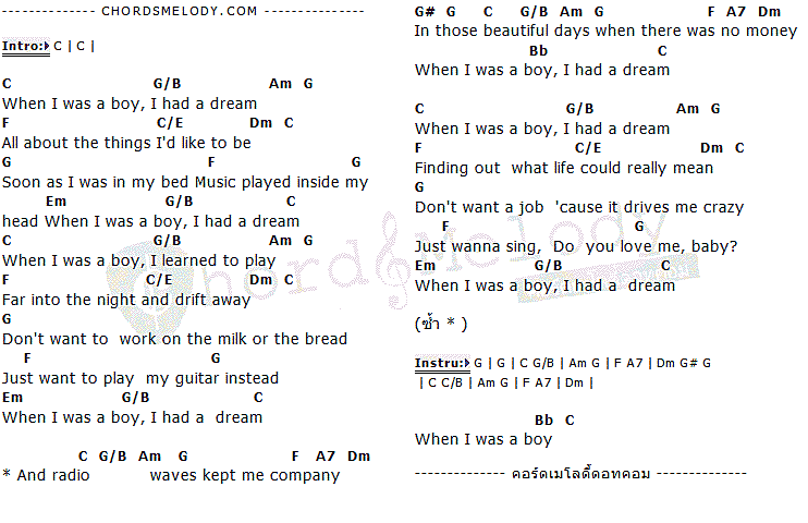 คอร์ดเพลง เนื้อเพลง When I Was A Boy, คอร์ดเพลง When I Was A Boy ของ Jeff Lynne's ELO, คอร์ดเพลงของ Jeff Lynne's ELO, เนื้อร้อง When I Was A Boy Jeff Lynne's ELO, When I Was A Boy คอร์ดง่าย ๆ, คอร์ด When I Was A Boy ต้นฉบับ