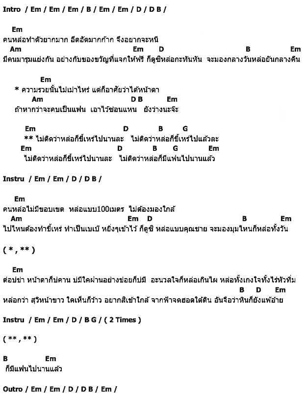 คอร์ดเพลง เนื้อเพลง ติดหล่อ, คอร์ดเพลง ติดหล่อ ของ ต๊ะ ตระการ The Voice, คอร์ดเพลงของ ต๊ะ ตระการ The Voice, เนื้อร้อง ติดหล่อ ต๊ะ ตระการ The Voice, ติดหล่อ คอร์ดง่าย ๆ, คอร์ด ติดหล่อ ต้นฉบับ