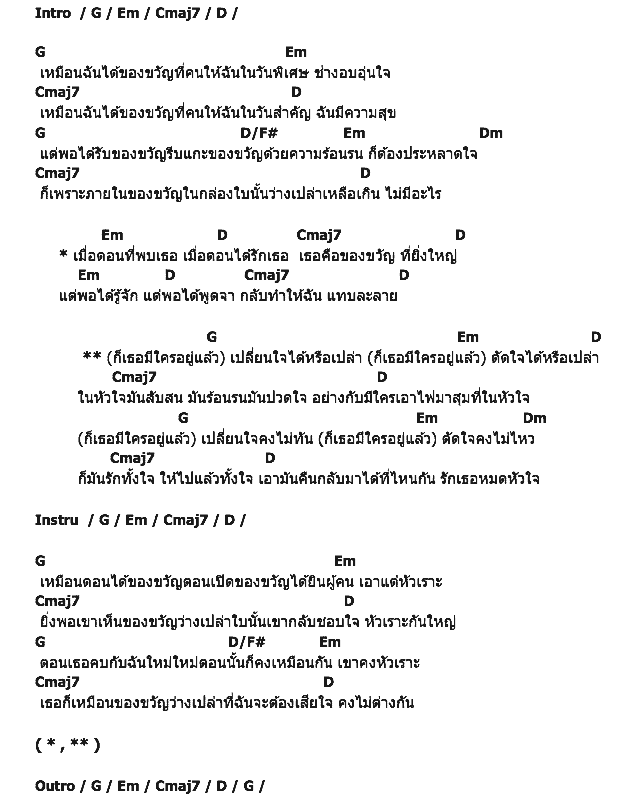คอร์ดเพลง เนื้อเพลง ของขวัญที่ว่างเปล่า, คอร์ดเพลง ของขวัญที่ว่างเปล่า ของ ชิน ชินวุฒิ, คอร์ดเพลงของ ชิน ชินวุฒิ, เนื้อร้อง ของขวัญที่ว่างเปล่า ชิน ชินวุฒิ, ของขวัญที่ว่างเปล่า คอร์ดง่าย ๆ, คอร์ด ของขวัญที่ว่างเปล่า ต้นฉบับ