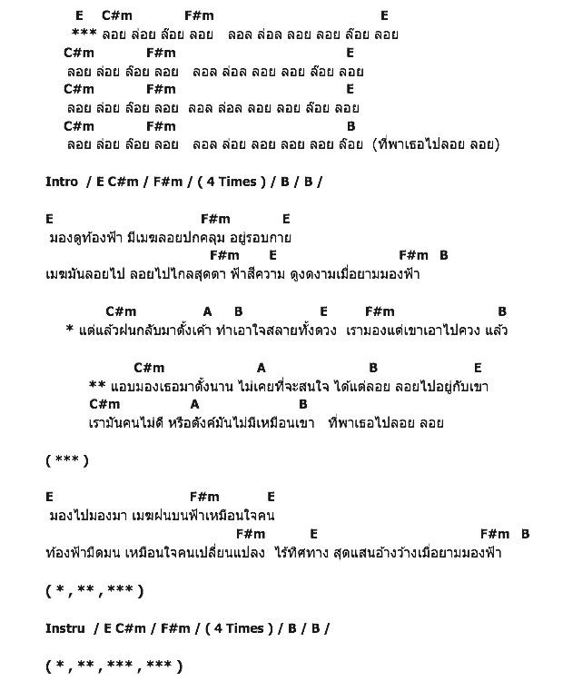 คอร์ดเพลง เนื้อเพลง ลอยลอย, คอร์ดเพลง ลอยลอย ของ เซ้าซี้ (South Sea), คอร์ดเพลงของ เซ้าซี้ (South Sea), เนื้อร้อง ลอยลอย เซ้าซี้ (South Sea), ลอยลอย คอร์ดง่าย ๆ, คอร์ด ลอยลอย ต้นฉบับ
