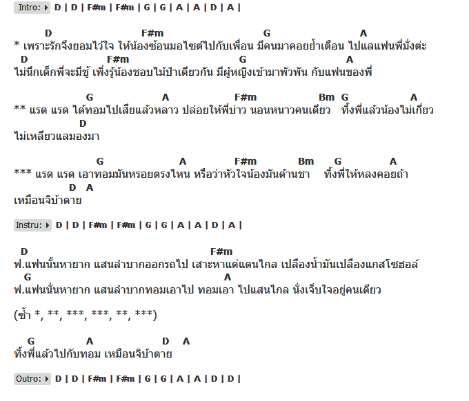 คอร์ดเพลง เนื้อเพลง แรดแรด ได้ทอม, คอร์ดเพลง แรดแรด ได้ทอม ของ โดม เมืองดาบ, คอร์ดเพลงของ โดม เมืองดาบ, เนื้อร้อง แรดแรด ได้ทอม โดม เมืองดาบ, แรดแรด ได้ทอม คอร์ดง่าย ๆ, คอร์ด แรดแรด ได้ทอม ต้นฉบับ