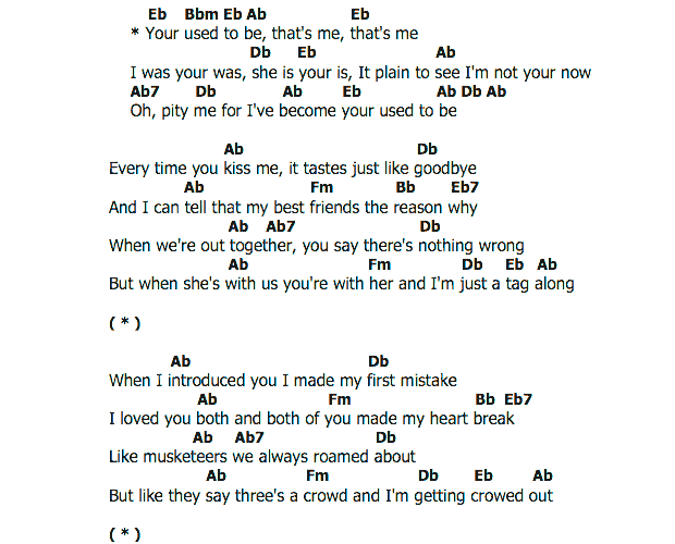 คอร์ดเพลง เนื้อเพลง Your Used To Be, คอร์ดเพลง Your Used To Be ของ Brenda Lee, คอร์ดเพลงของ Brenda Lee, เนื้อร้อง Your Used To Be Brenda Lee, Your Used To Be คอร์ดง่าย ๆ, คอร์ด Your Used To Be ต้นฉบับ