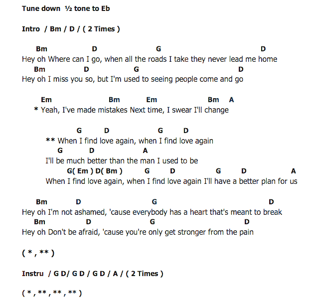 คอร์ดเพลง เนื้อเพลง When I Find Love Again, คอร์ดเพลง When I Find Love Again ของ JAMES BLUNT, คอร์ดเพลงของ JAMES BLUNT, เนื้อร้อง When I Find Love Again JAMES BLUNT, When I Find Love Again คอร์ดง่าย ๆ, คอร์ด When I Find Love Again ต้นฉบับ