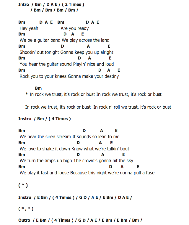 คอร์ดเพลง เนื้อเพลง Rock or Bust, คอร์ดเพลง Rock or Bust ของ AC/DC, คอร์ดเพลงของ AC/DC, เนื้อร้อง Rock or Bust AC/DC, Rock or Bust คอร์ดง่าย ๆ, คอร์ด Rock or Bust ต้นฉบับ