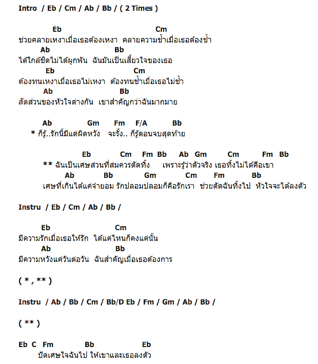 คอร์ดเพลง เนื้อเพลง เศษส่วนที่สมควรตัดทิ้ง, คอร์ดเพลง เศษส่วนที่สมควรตัดทิ้ง ของ กิ๊กกี้ ปริยวิศร์, คอร์ดเพลงของ กิ๊กกี้ ปริยวิศร์, เนื้อร้อง เศษส่วนที่สมควรตัดทิ้ง กิ๊กกี้ ปริยวิศร์, เศษส่วนที่สมควรตัดทิ้ง คอร์ดง่าย ๆ, คอร์ด เศษส่วนที่สมควรตัดทิ้ง ต้นฉบับ