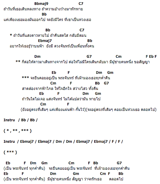 คอร์ดเพลง เนื้อเพลง ถ้าพระจันทร์, คอร์ดเพลง ถ้าพระจันทร์ ของ มาร์ค เจนมานะ, คอร์ดเพลงของ มาร์ค เจนมานะ, เนื้อร้อง ถ้าพระจันทร์ มาร์ค เจนมานะ, ถ้าพระจันทร์ คอร์ดง่าย ๆ, คอร์ด ถ้าพระจันทร์ ต้นฉบับ